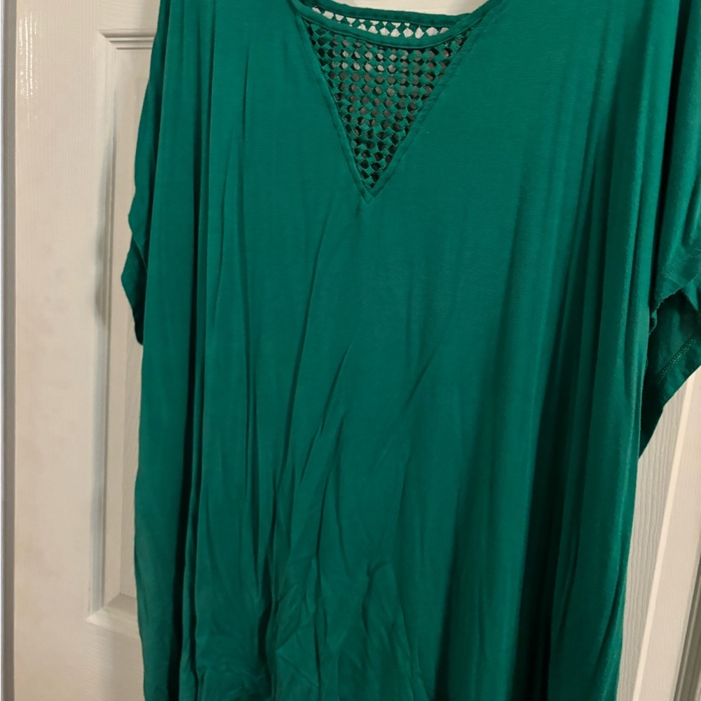 Green  Top with Crochet Detail 26/28